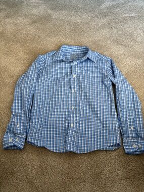 Cat & Jack Blue Plaid Long-Sleeve Button-Down Shirt
